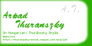 arpad thuranszky business card